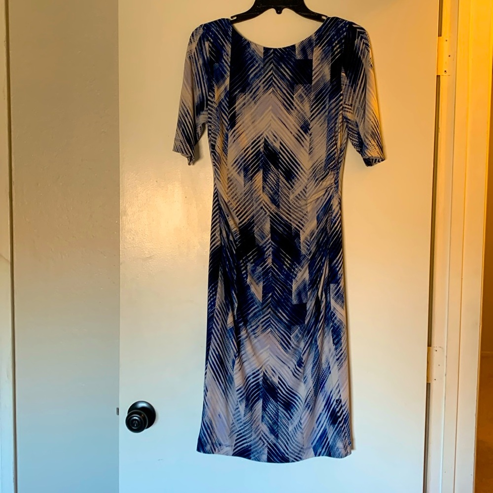 Blue pattern cocktail dress